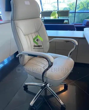 High-Back Executive Office Chair Five-Star With Blue Caster Wheels
