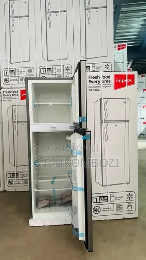 *Impex Fridge 138l* *Silver Double Door*