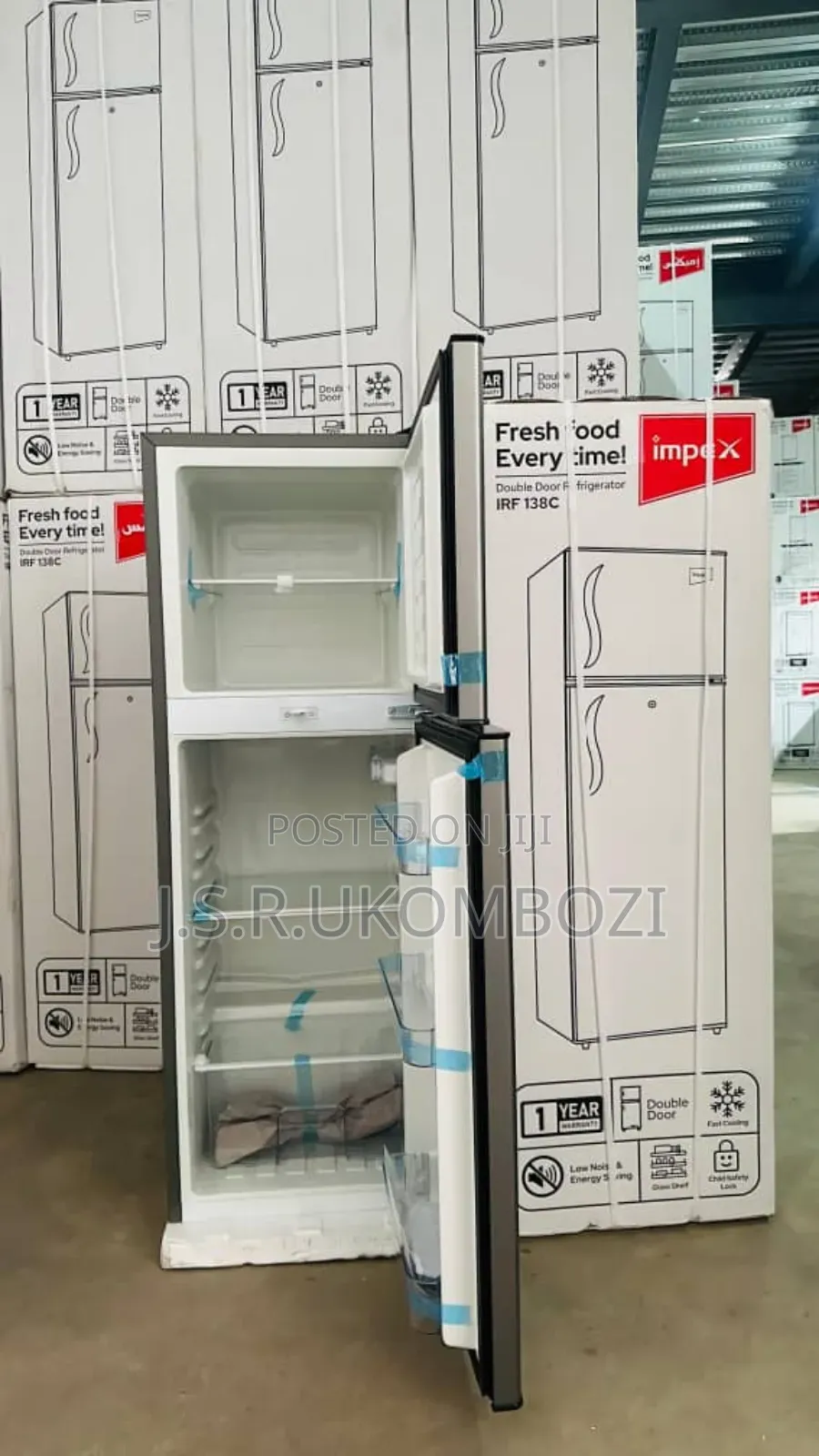 *Impex Fridge 138l* *Silver Double Door*