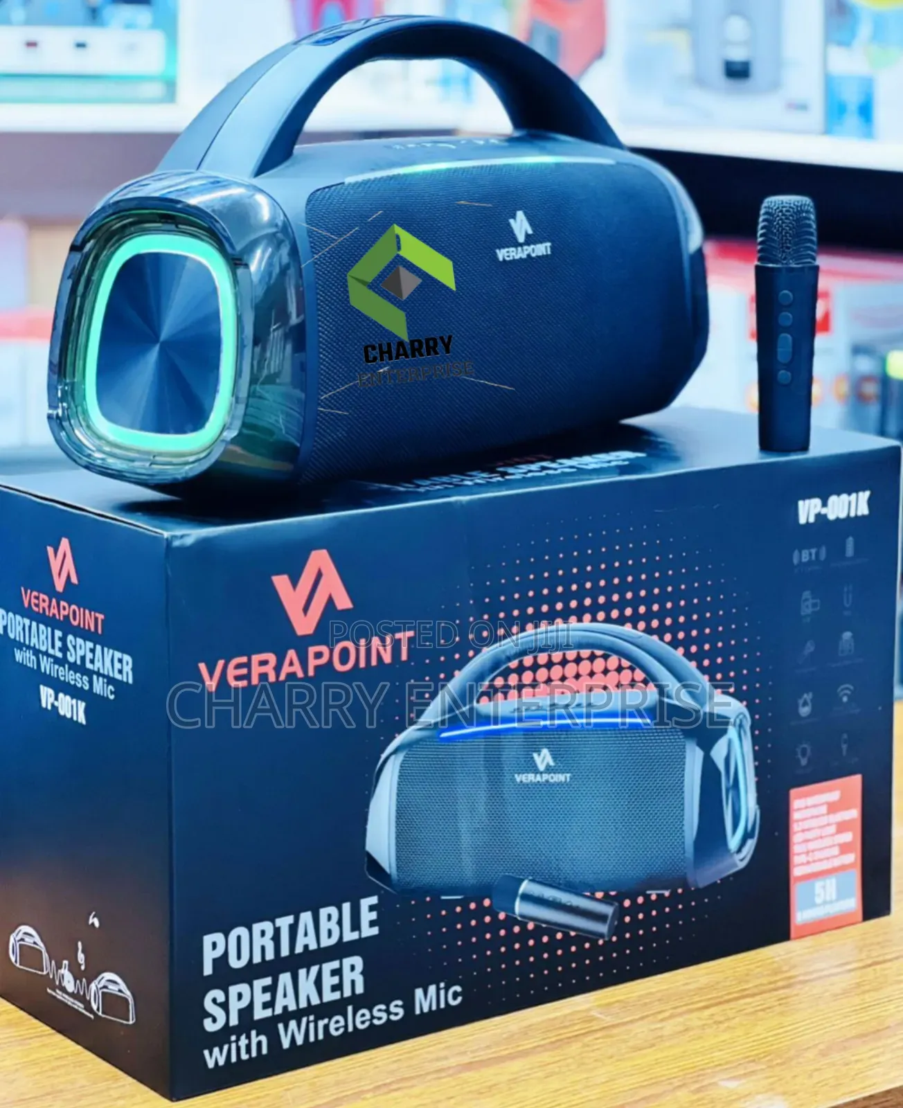 *Verapoint Portable Bluetooth Speaker With Wireless Mic