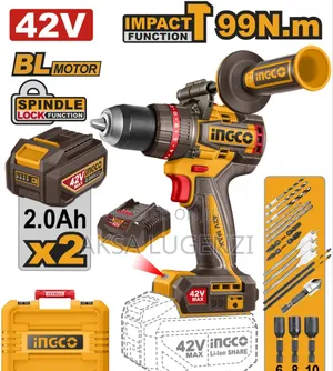 Ingco 42v Max Brushless Impact Drill – Nguvu Kubwa, Kazi Nzito .