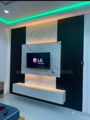 Tv Wall Paper Feature and Tv Showcase Decoration With Pannel Features
