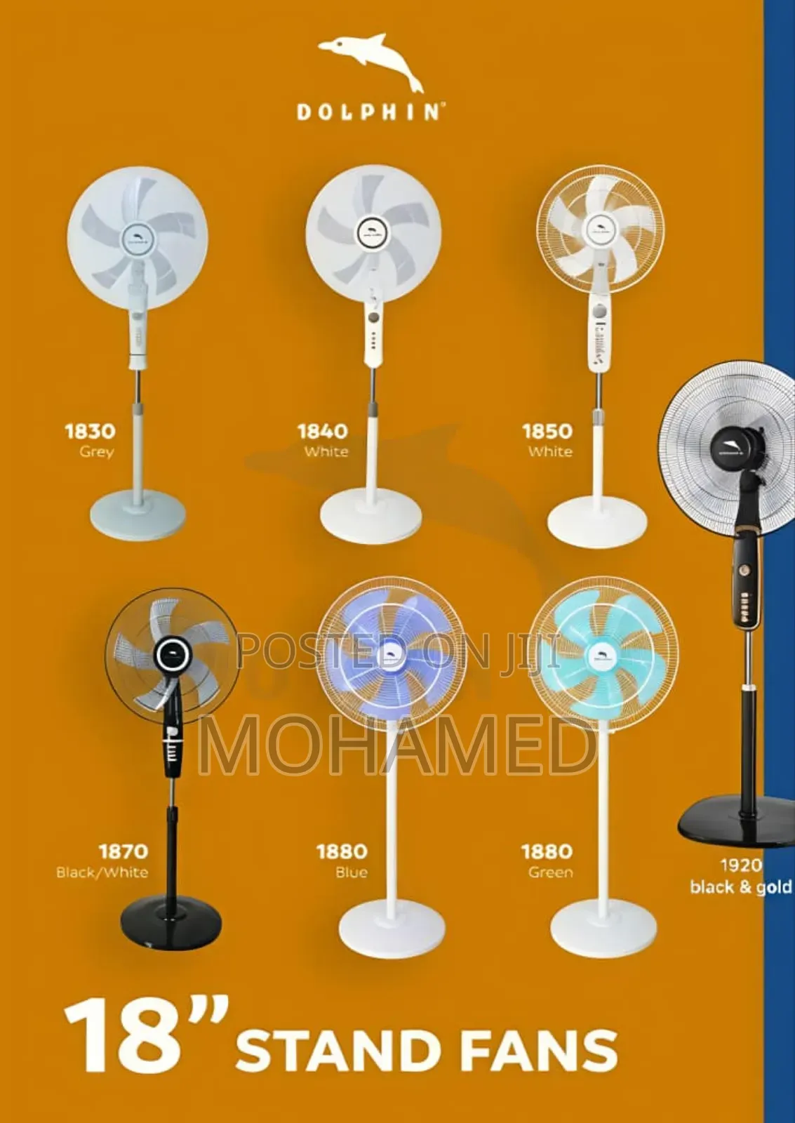 Dolphin Stands Fan Size 18