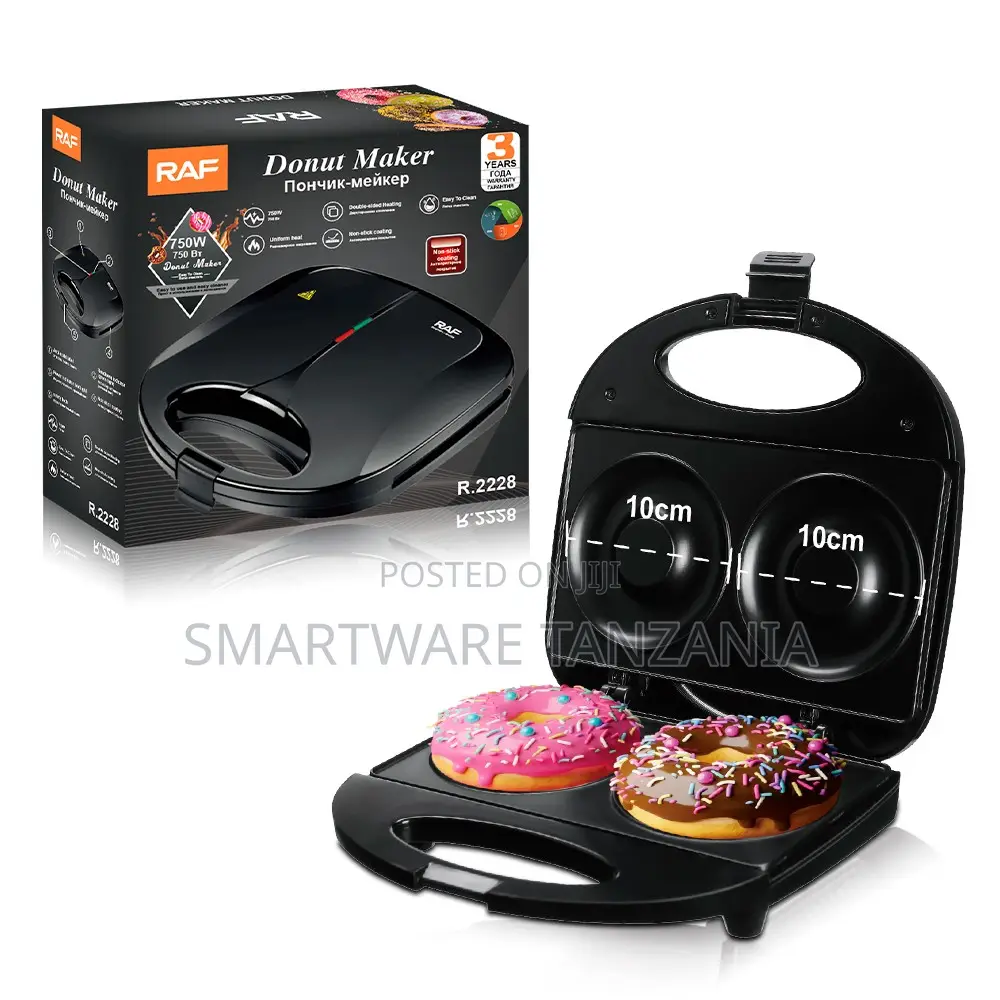 Raf Donut Maker R.2228 750w Double Non-stick Home Donut Baker