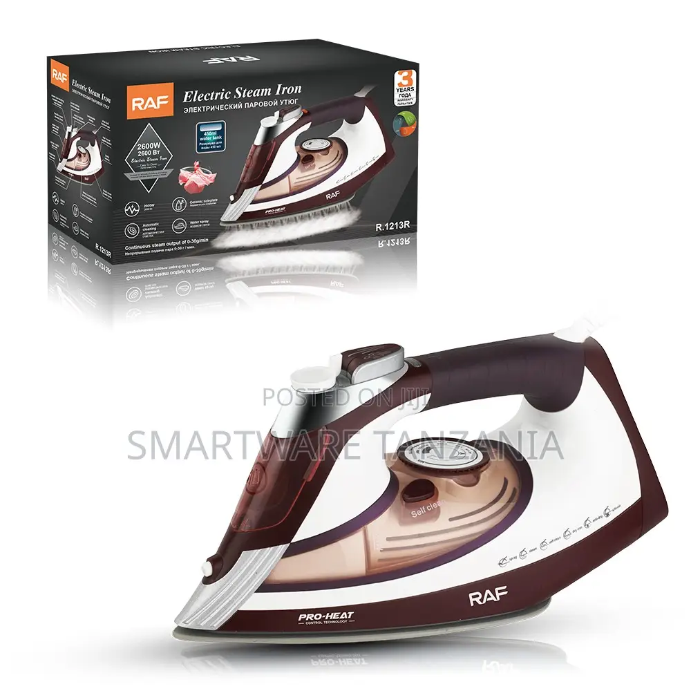 Raf R.1213r Steam Iron 2600w Automatic Clean 450ml Brown White