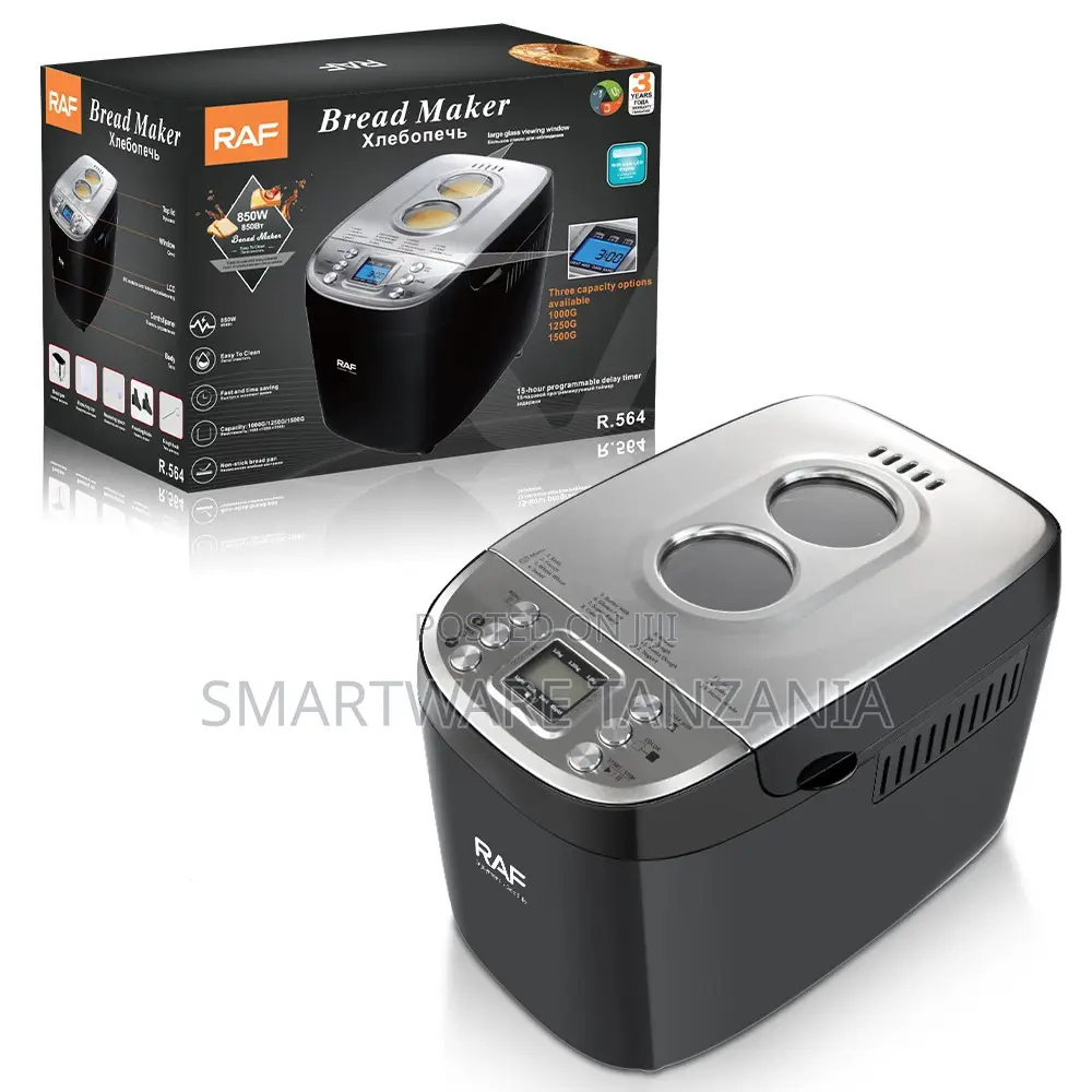 Raf Bread Maker R.564 850w Programmable LCD 3 Loaf Sizes Black