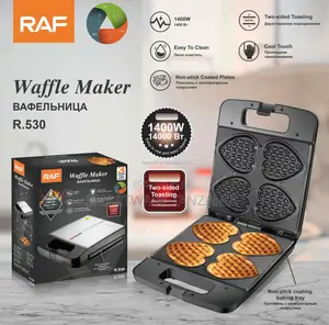Raf R.530 Waffle Maker 1400w Non-stick 4 Waffles Two-sided Black