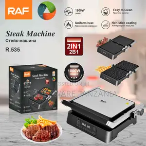 Raf R.535 Electric Grill Steak Machine 1800w 2-in-1 Non-Stick