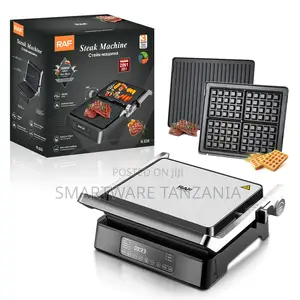 Raf Electric Grill R.535 1800w 2-in-1 Waffle Plates Non-Stick