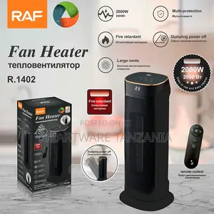 Raf R.1402 Tower Fan Heater 2000w Remote Control Multi-Safety