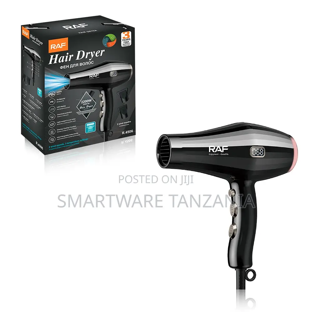 Raf Hair Dryer R.4506 2200w Led Display Cooling Function Gray