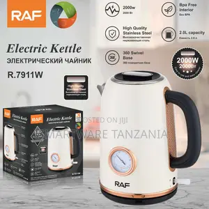 Raf Electric Kettle 2000w R.7911w 2l Stainless Steel White Rose Gold