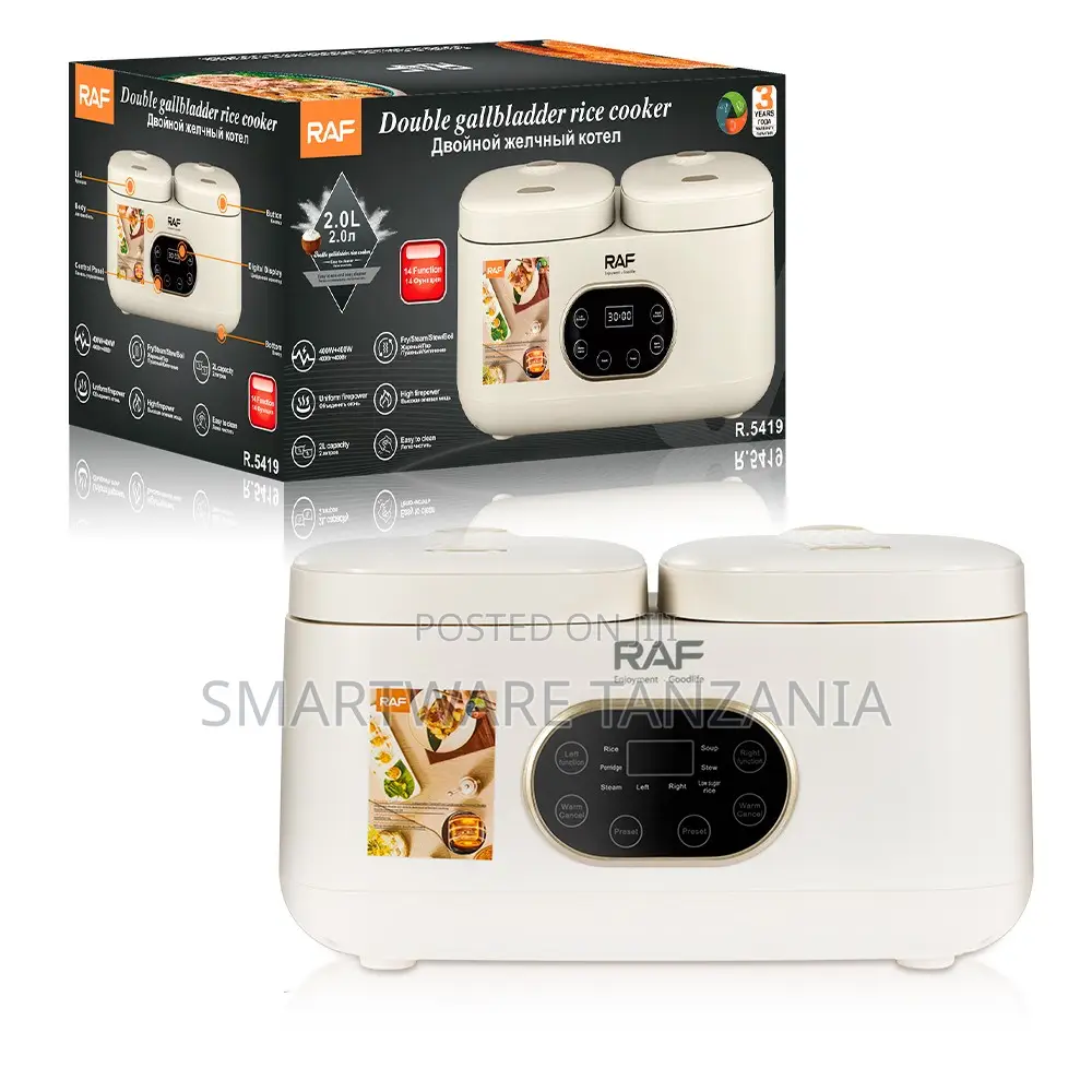 Raf Multi Function Rice Cooker R.5419 Dual Pot 14 Modes Steamer