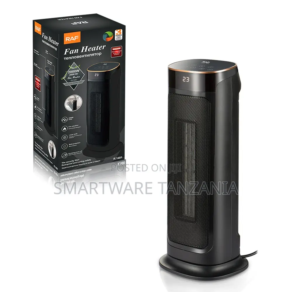 Raf Ceramic Tower Heater R.1401 2000w Digital Display Fire Safe