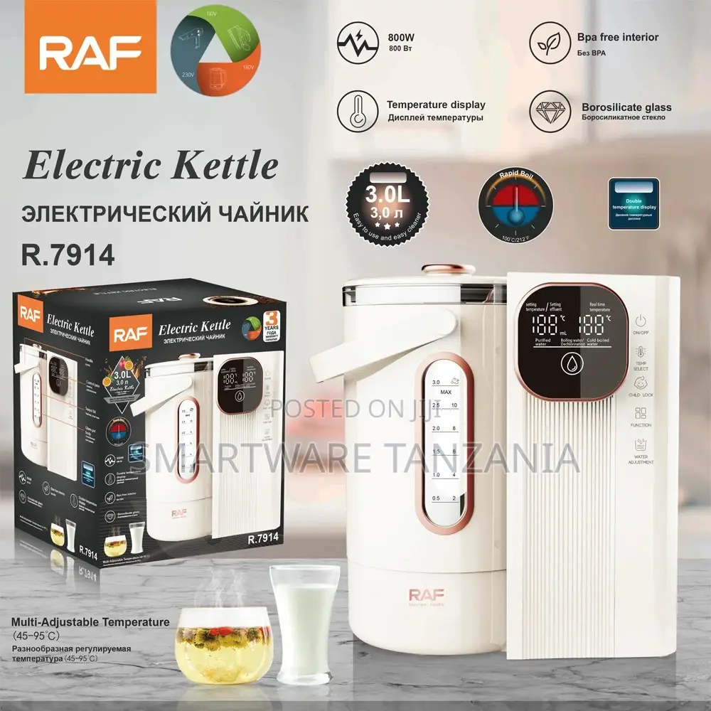 Raf Smart Electric Kettle R.7914 800w 3l Digital Display Bpa Free