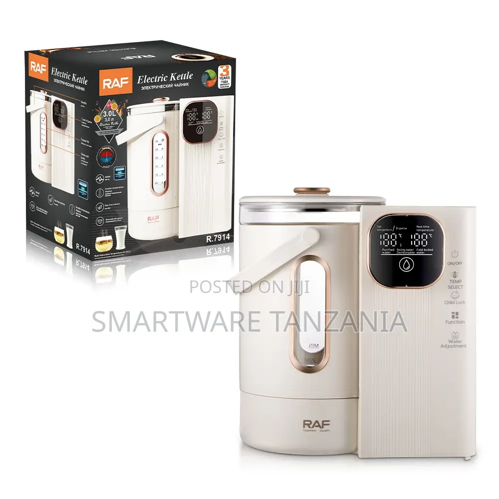 Raf 3l Glass Kettle R.7914 800w Temperature Control Digital White