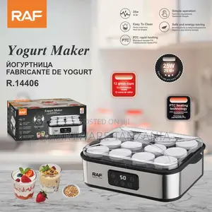 Raf Yogurt Maker R.14406 25w 12 Glass Cups Ptc Digital Display
