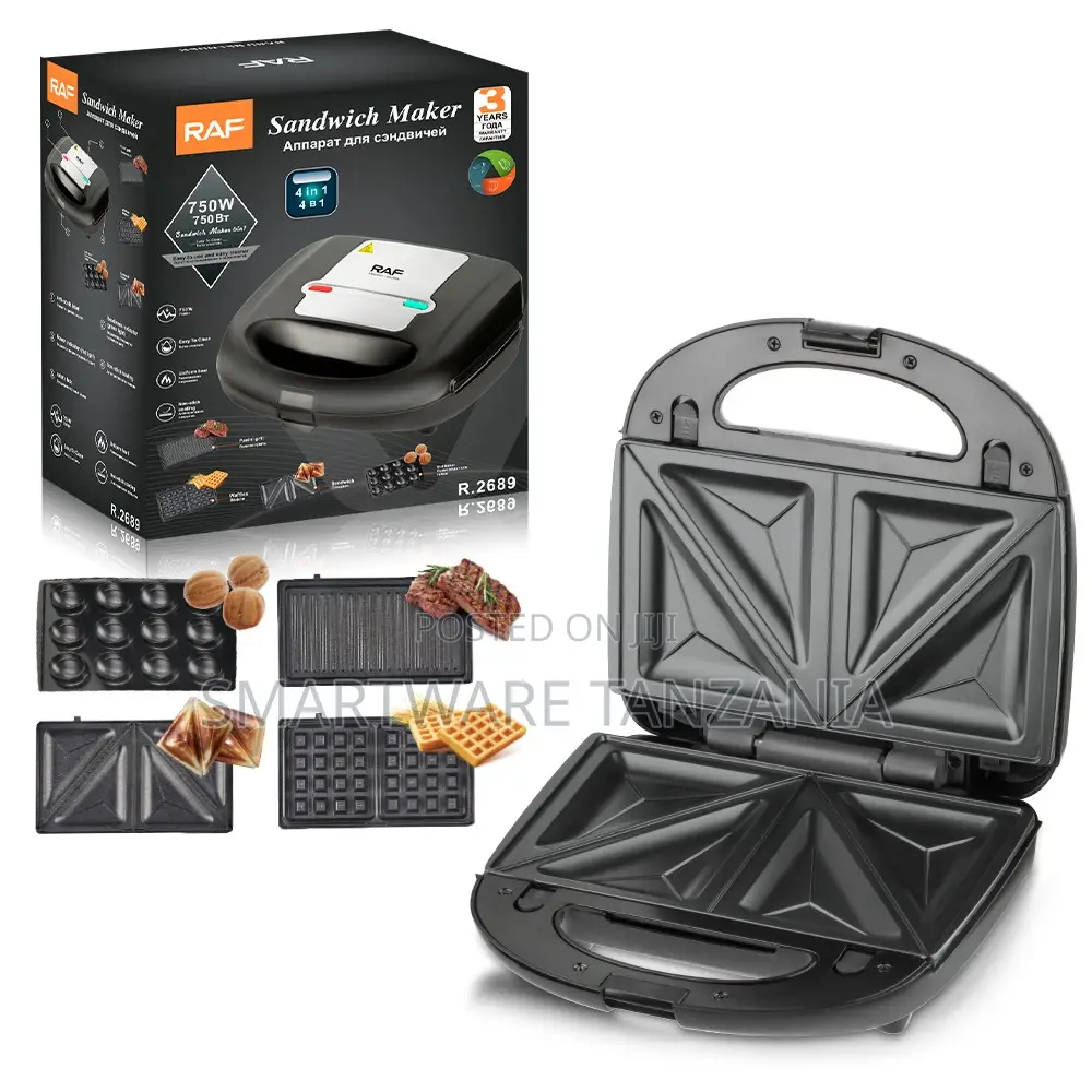 Raf Multi Sandwich Maker R.2689 750w 4 Plate Sets Waffle Panini