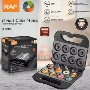 Raf Donut Maker R.595 850w Non-Stick 8 Cavity Mini Cake Baker