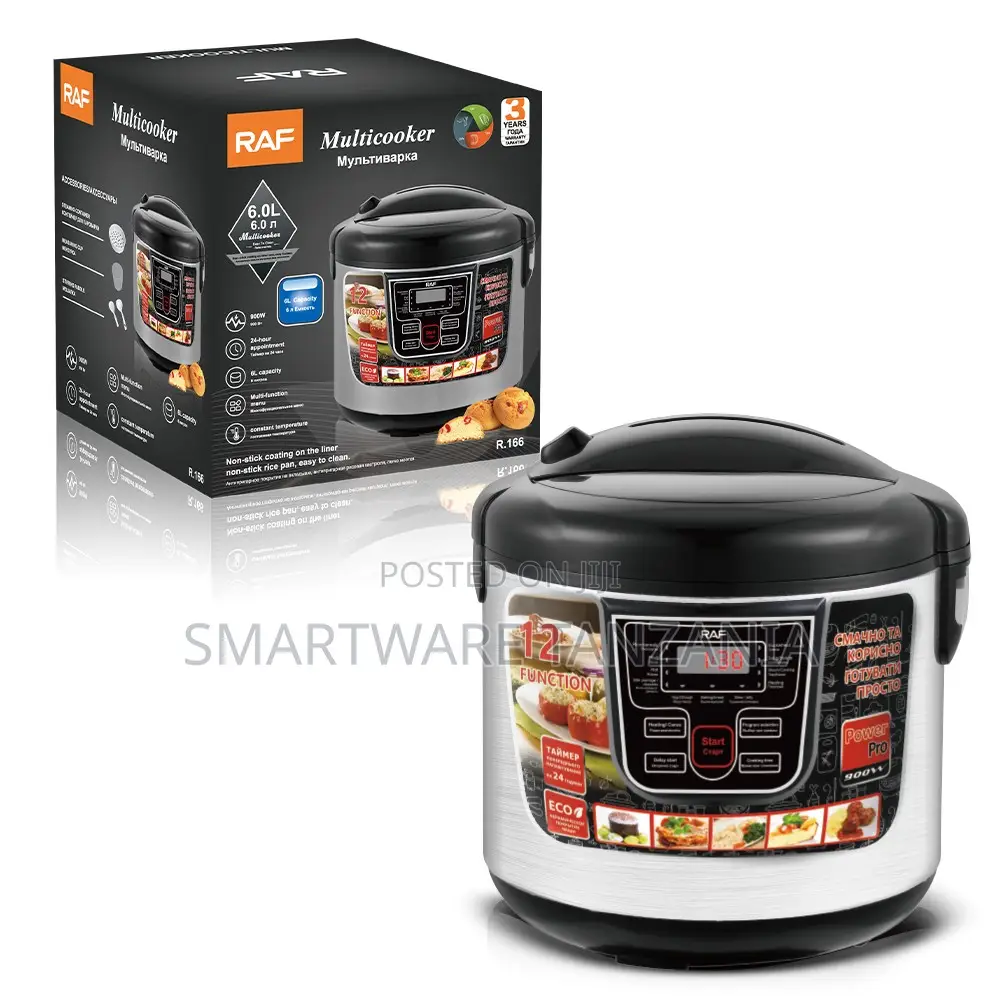 Raf Multicooker 6l Black 12-in-1 Programmable Pressure Cooker