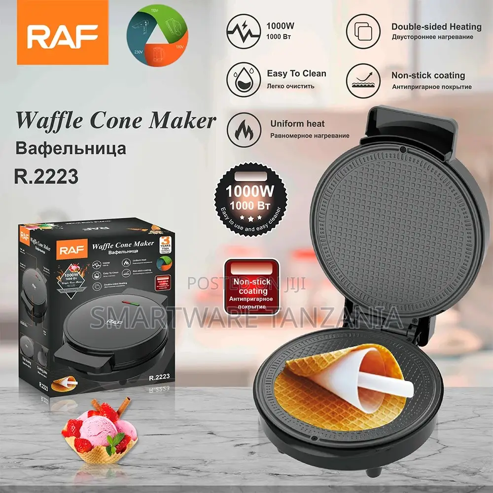 Raf 1000w Waffle Cone Maker Non-stick Ice Cream Cone Machine