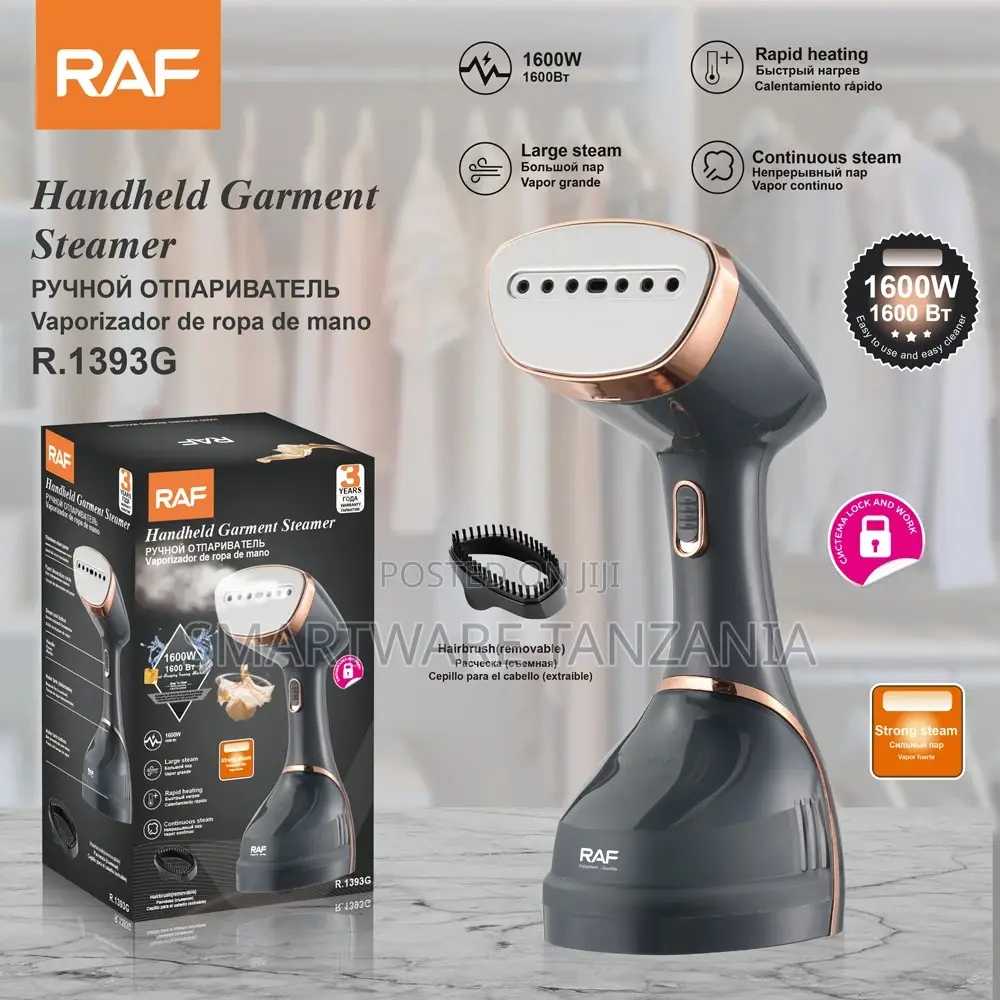 Raf 1600w Portable Fabric Steamer Gray Handheld Clothes Iron
