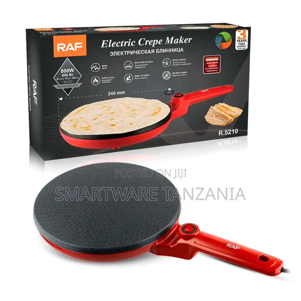 Raf Non-Stick Crepe Pan 800w Electric Pancake Maker 240mm