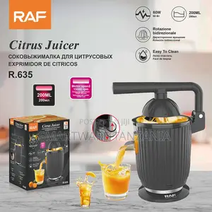Raf Citrus Juicer 60w Black 200ml Electric Orange Press R.635