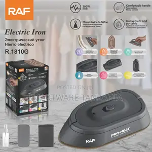 Raf Portable Steam Iron 300w Gray Teflon Travel Iron R.1810g