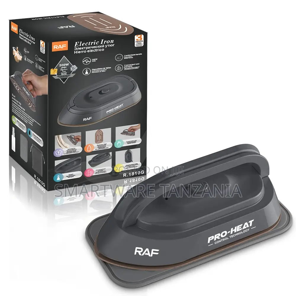 Raf Travel Iron 300w Gray Non-Stick Soleplate Portable Iron