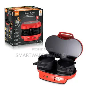 Raf Electric Burger Press 1200w Red Dual Sandwich Maker R.2534