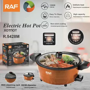 Raf Electric Hot Pot 1350w 30cm Multi-Function Cooker Steamer