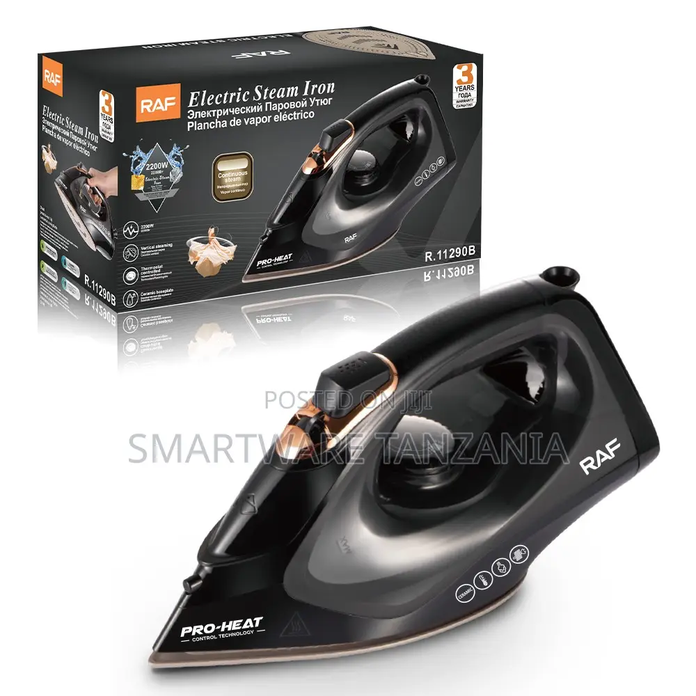 Raf Steam Iron 2200w R.11290b Black Ceramic Vertical Steaming Iron