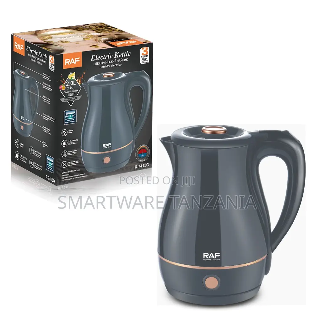 Raf Electric Kettle 2.0l R.7415g Gray Fast Boil 360 Swivel Base