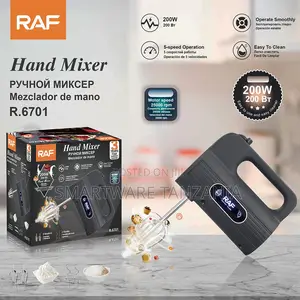 Raf Hand Mixer 200w R.6701 Electric Mixer 5 Speed 25000 RPM Black