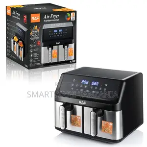 Raf Double Air Fryer 2000w R.5382 9l Dual Basket Digital Control