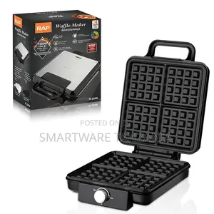 Raf Belgian Waffle Maker 1500w R.2208 4 Section Non-stick Iron