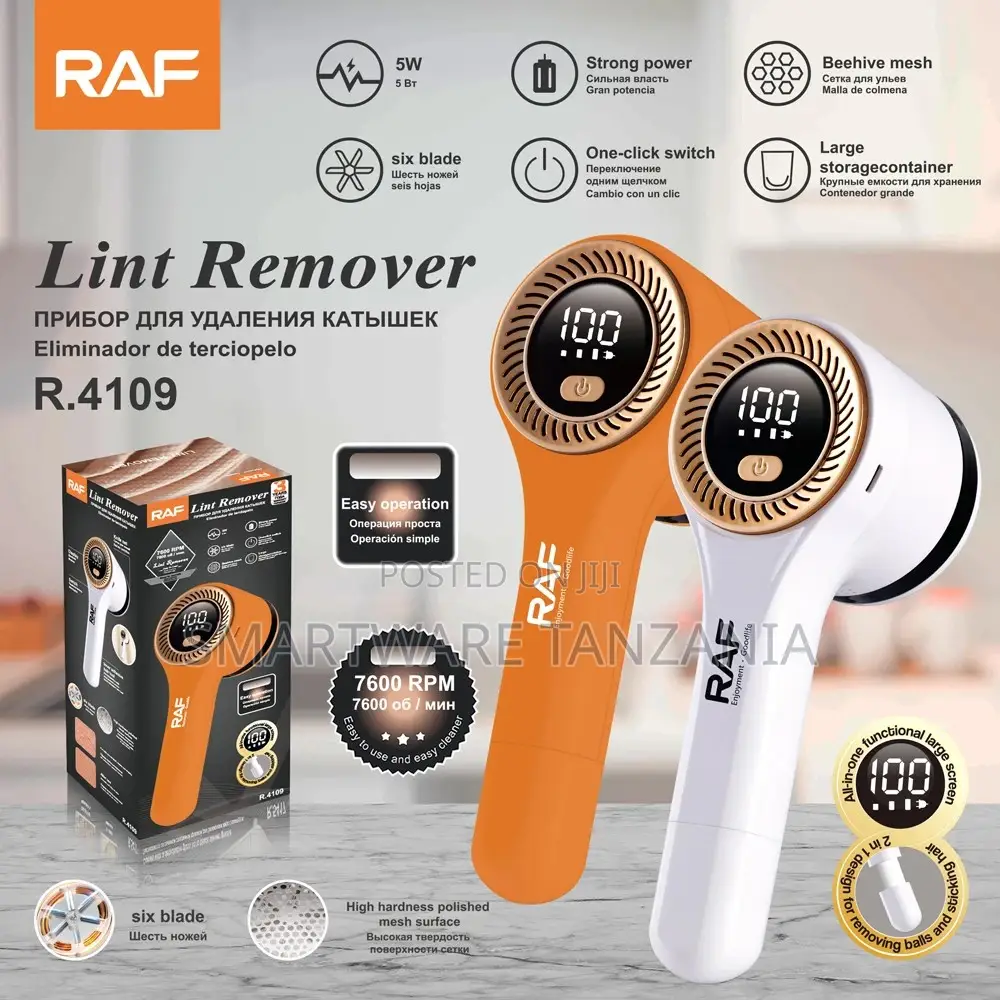 Raf Lint Remover R.4109 Fabric Shaver 7600 RPM 6 Blade Led Display