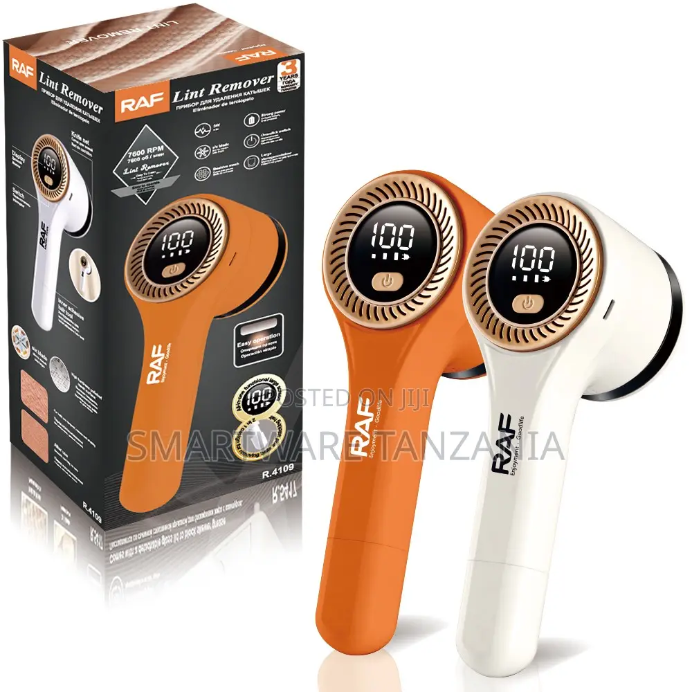 Raf Fabric Shaver R.4109 Electric Lint Remover 7600rpm Led Orange