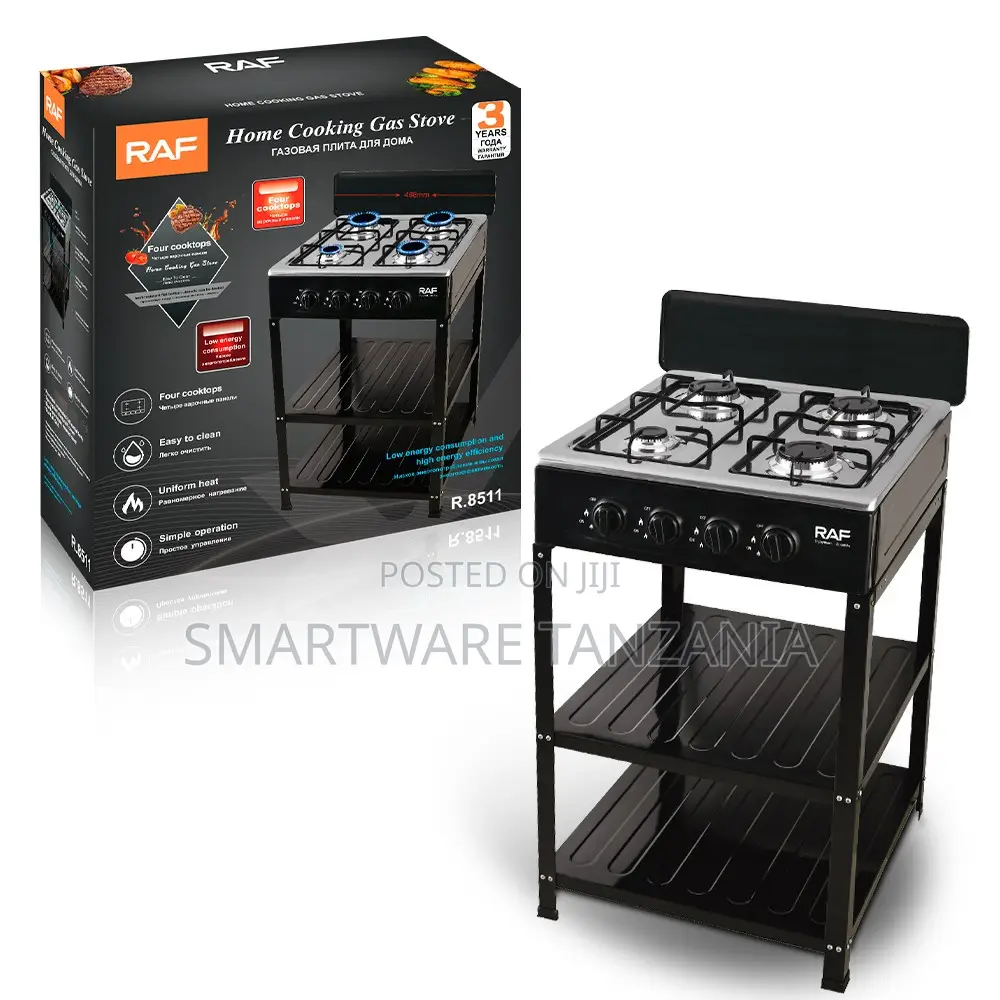 Raf Four Burner Gas Cooker With Uniform Heat And Easy Cleaning
