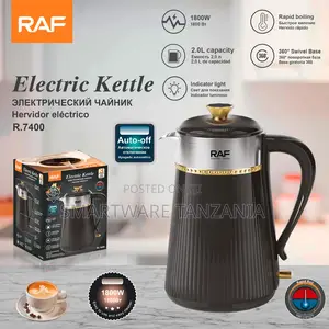 Raf Luxury Electric Kettle 1800w 2l Gold Trim Auto-off R.7400