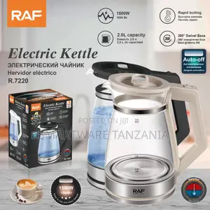 Raf Glass Electric Kettle 1500w 2l Led Light Auto-Off R.7220
