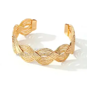 Gold-Plated, Open Cuff Bracelet