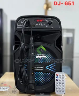 Aborder Rechargeable Speaker Dj 651 With Wired Mic Spika Ya Matangazo