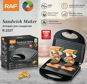 Raf R.222t Sandwich Maker 850w - Electric Panini Grill Black