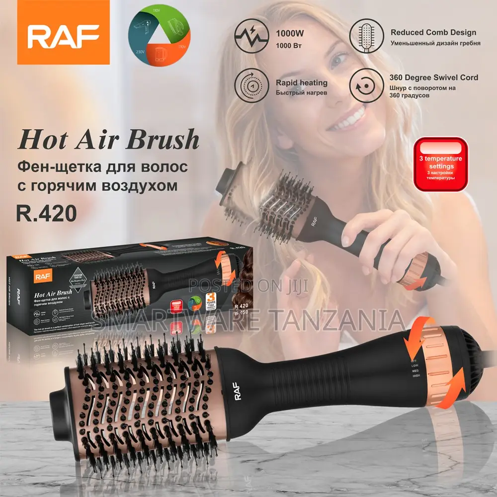 Raf Hot Air Brush R.420 - 3-Speed Hair Styling Dryer 1000w
