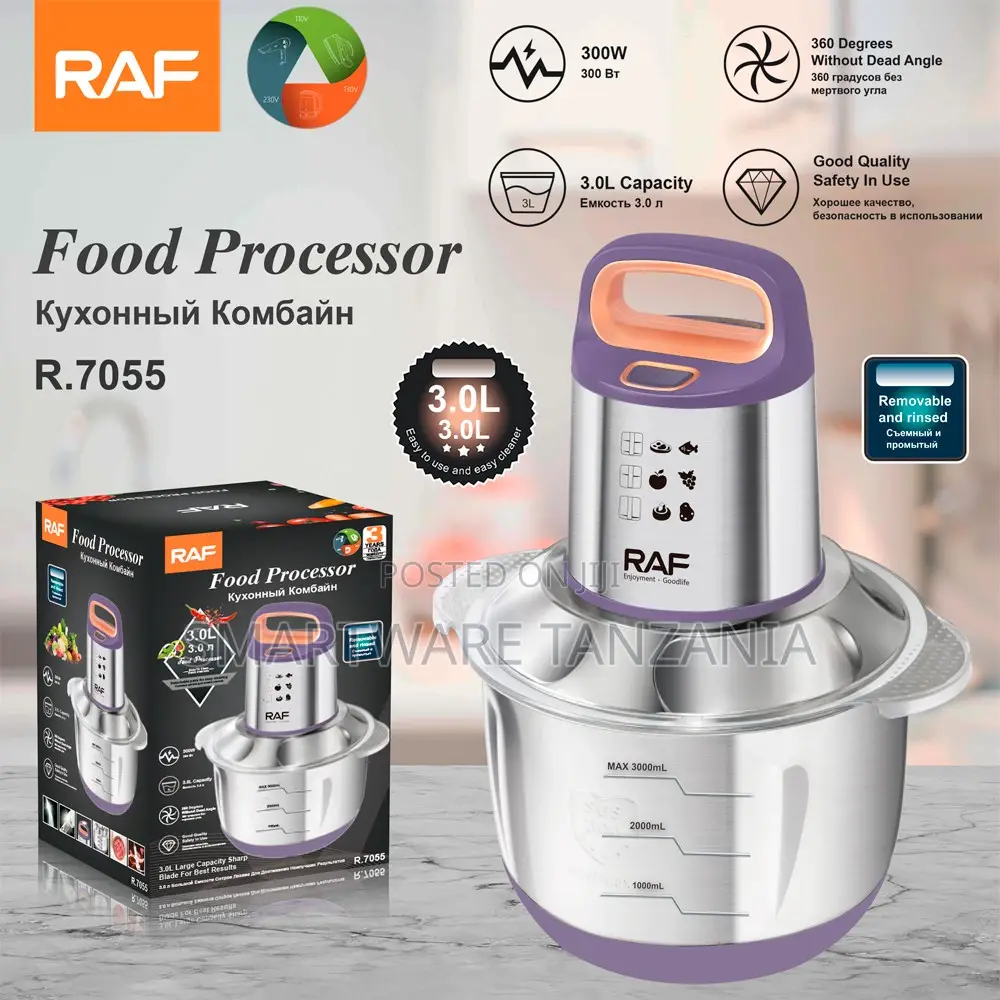 Raf R.7055 Food Processor 300w Purple - 3l Multi-function Chopper