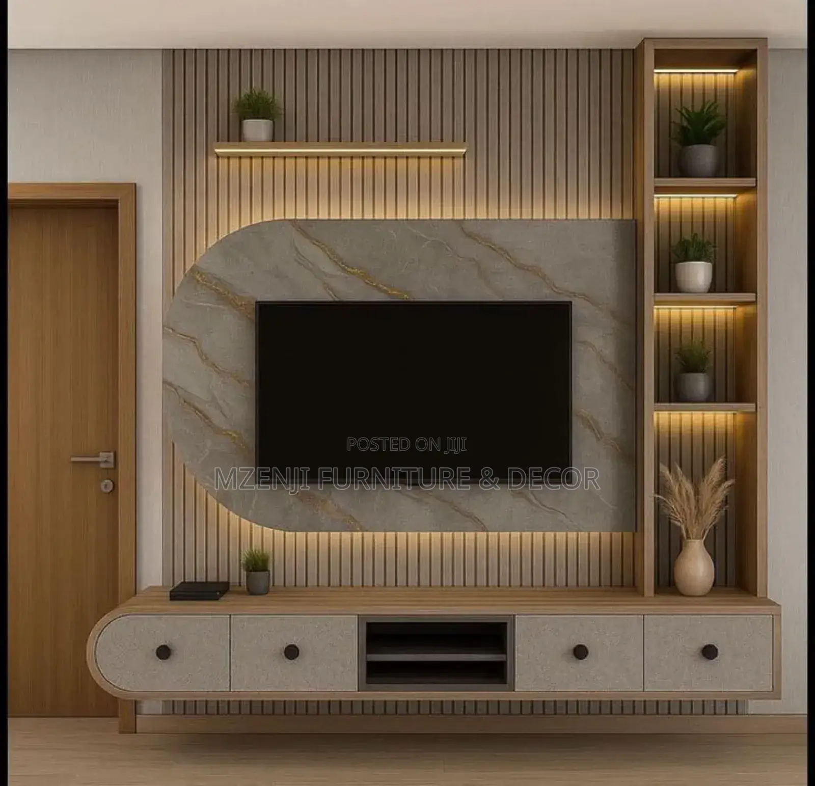 Curved Shaped Tv Unit