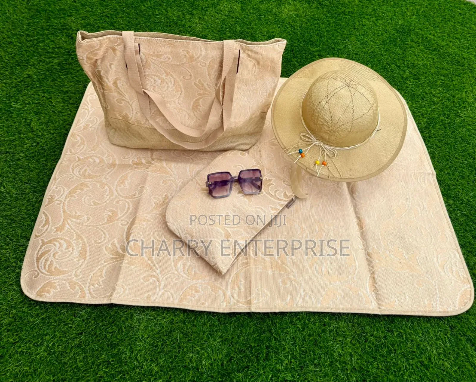 Full Set of 5pc Kofia/ Cap Glasses Pochi Ndogo Beach Summer Bag Carpet