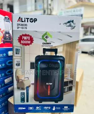Alitop Sp- 1517d Portable Rechargeable Speaker Ya Matangazo 8000w Pmpo